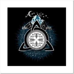 Nordic Charm: Exclusive Design of Triquetra and Vegvisir on Essential Products Posters and Art